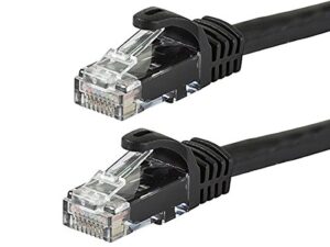 monoprice - 109799 flexboot cat6 ethernet patch cable - network internet cord - rj45, stranded, 550mhz, utp, pure bare copper wire, 24awg, 7ft, black