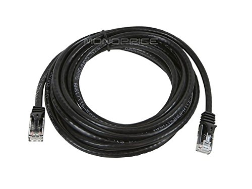 Monoprice Flexboot Cat6 Ethernet Patch Cable - Network Internet Cord - RJ45, Stranded, 550Mhz, UTP, Pure Bare Copper Wire, 24AWG, 10ft, Black