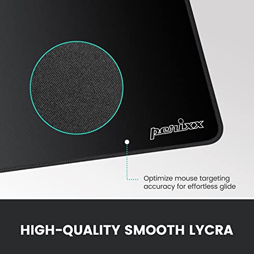 Perixx DX-1000XL Waterproof Gaming Mouse Pad with Stitched Edge - Non-Slip Rubber Base Design for Laptop or Desktop Computer - XL Size 15.75 x 12.6 x 0.12 Inches, black
