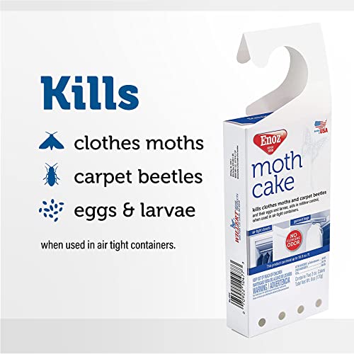 Enoz Moth Cake Kills Clothes Moths, Carpet Beetles, and Eggs and Larvae