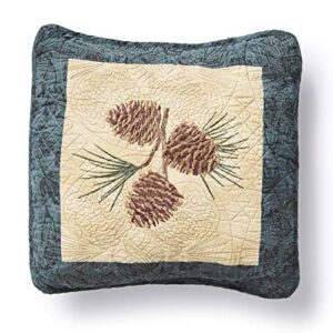 donna sharp throw pillow - cabin raising pine cone lodge decorative throw pillow with pine cone pattern - square