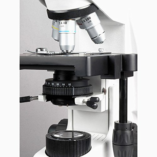 AmScope T690B-PL Trinocular Compound Microscope, 40X-2000X Magnification, WH10x and WH20x Super-Widefield Eyepieces, Infinity Plan Achromatic Objectives, Brightfield, Kohler Condenser, Double-Layer Mechanical Stage