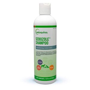 vetoquinol sebozole pet shampoo with miconazole nitrate 2% and chloroxylenol 1%, 16oz
