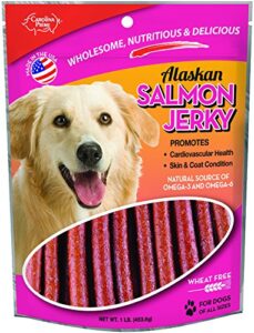 carolina prime pet 40192 salmon jerky treat for dogs ( 1 pouch), one size (packaging may vary)