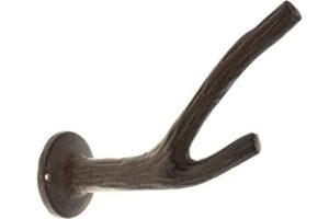 cast iron branch wall mounted hook - wall hook for coat, jacket, etc - wall mounted coat hook - vintage, rustic, decorative - with screws and anchors - 5" long