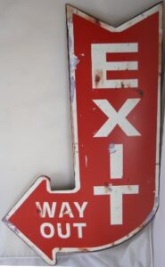 vintage looking exit way out sign