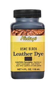 fiebing's leather dye - alcohol based permanent leather dye - 4 oz - usmc black