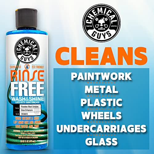 Chemical Guys CWS88816 Rinse-Free Car Wash & Shine Rinseless Soap (Use with Bucket), Safe for Cars, Trucks, SUVs, Motorcycles, RVs & More, 16 fl oz
