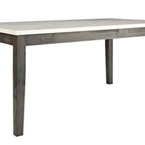 ACME FURNITURE Merel Dining Table - - White Marble & Gray Oak