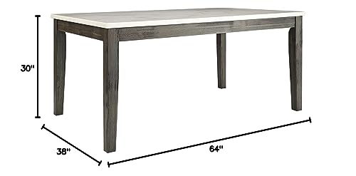 ACME FURNITURE Merel Dining Table - - White Marble & Gray Oak