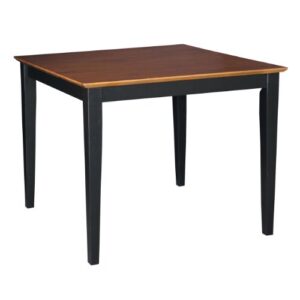 international concepts solid wood dining table in black/cherry, 36"w x 36"d x 30"h,