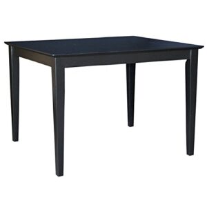 international concepts solid wood dining table with shaker legs, 48 by 30 by 30-inch, black
