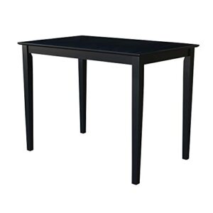 international concepts solid wood dining table with shaker legs, 48 by 30 by 36-inch, black