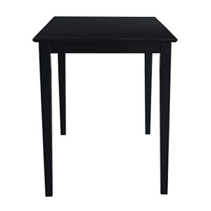 International Concepts Solid Wood Dining Table with Shaker Legs, 48 by 30 by 36-Inch, Black