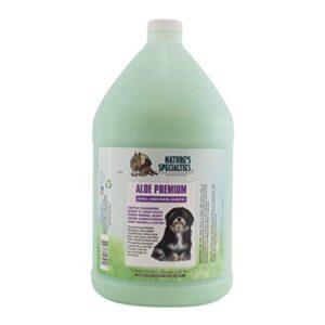 nature's specialties aloe premium ultra concentrated dog shampoo conditioner for pets, makes up to 16 gallons, natural choice for professional groomers, herbal aloe infused formula, made in usa, 1 gal