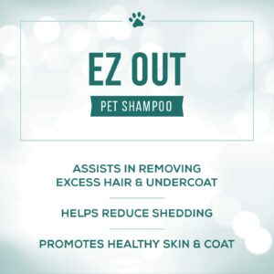 Nature's Specialties EZ Out Deshedding Ultra Concentrated Dog Shampoo for Pets, Makes up to 4 Gallons, Natural Choice for Professional Groomers, Removes Unwanted Hair, Made in USA, 32 oz