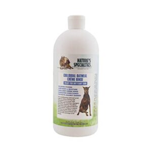 nature's specialties colloidal oatmeal creme rinse ultra concentrated conditioner for pets, makes up to 6 gallons, natural choice for professional groomers, relief for dry flaky skin, made in usa, 32 oz
