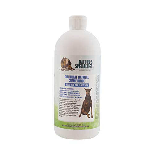 Nature's Specialties Colloidal Oatmeal Creme Rinse Ultra Concentrated Conditioner for Pets, Makes up to 6 Gallons, Natural Choice for Professional Groomers, Relief for Dry Flaky Skin, Made in USA, 32 oz