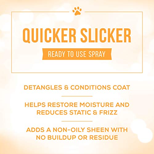 Nature's Specialties Quicker Slicker Ready to Use Detangling and Conditioning Spray, Natural Choice for Professional Groomers, Helps Restore Moisture, Made in USA, 1 gal