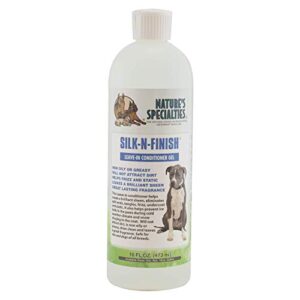 nature's specialties silk-n-finish leave-in dog conditioner gel for pets, natural choice for professional groomers, helps create brilliant sheen, made in usa, 16 oz