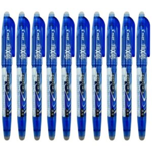 pilot frixion erasable gel pen 0.5mm, extra fine blue, 10pcs box
