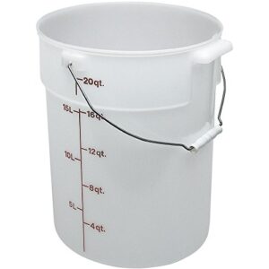 cambro pwb22148 pail with bail 22 qt., natural white - case of 6