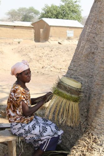 Fair Trade Ghana Bolga African Dye-Free Mini Yikene Tote 7-9" Tall, 28720