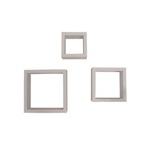 organize it all wall mounted floating cube shelves (set of 3) -white