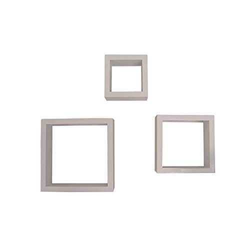 Organize It All Wall Mounted Floating Cube Shelves (Set of 3) -White