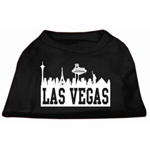 mirage pet products 10-inch las vegas skyline screen print shirt for pets, small, black