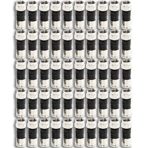 50-pack rg6 quad compression connectors ppc ex6xl approved for most satellite or cable coax