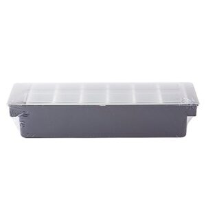 Tablecraft (102) 6-Compartment Black Plastic Condiment Holder