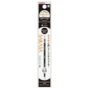 Zebra BRNJK3BK Prefer Sarasa NJK-0.3 Ballpoint Pen Refills, Black, 10 Pieces