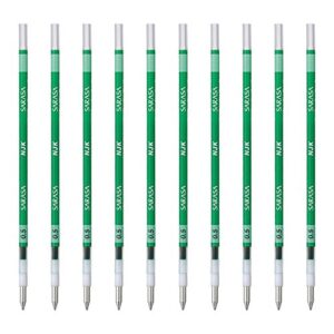 zebra brnjk5g prefer sarasa njk-0.5 ballpoint pen refills, green, 10 pieces