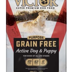 Victor Super Premium Dog Food – Grain Free Active Dog & Puppy – Dry Dog Food with 33% Protein, Gluten Free - for High Energy Dogs, 30lbs