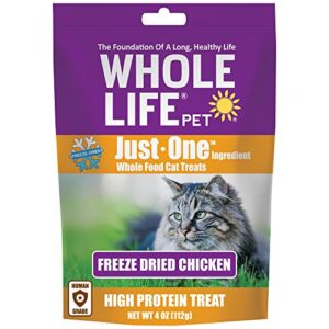 whole life pet freeze dried chicken cat treats - human grade - one ingredient - sourced and made in the usa