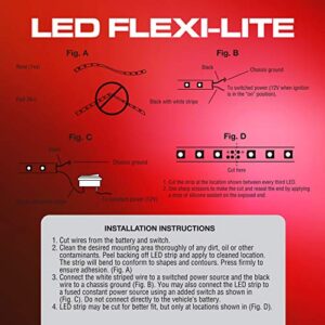 Pilot CZ-177R 12V Red Interior/Exterior LED Flexi Light Strips -12 Inches / 2 Strips- Cut to Fit - Multi-Purpose Automotive or Home Use, Water Resistant with Easy-Peel Tape Included