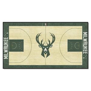 fanmats - 9322 nba milwaukee bucks nylon face nba court runner-large, 29.5x54