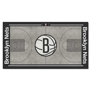 fanmats - 9338 nba brooklyn nets nylon face nba court runner-large 29.5x54