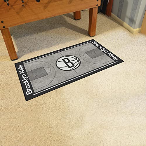 FANMATS - 9338 NBA Brooklyn Nets Nylon Face NBA Court Runner-Large 29.5x54