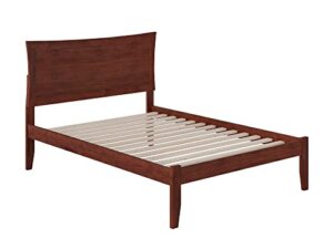 afi metro full platform bed with open footboard and turbo charger in walnut