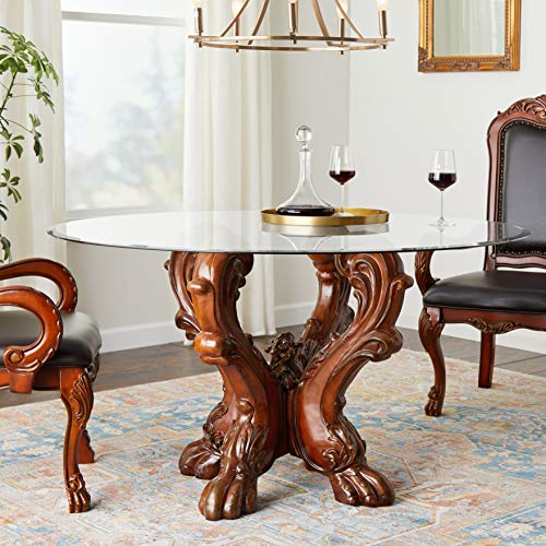 ACME Dresden Dining Table w/Pedestal - - Cherry Oak