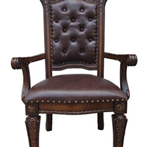 ACME Vendome Arm Chair, Cherry Finish, Set of 2