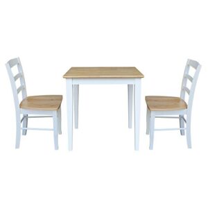 International Concepts Dining Set, 30", White/Natural