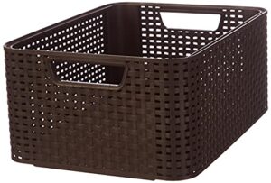 curver style m - storage boxes & baskets (storage basket, brown, rattan, monotone, bathroom, bedroom)
