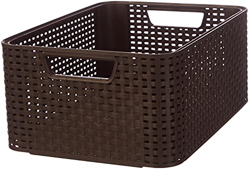 Curver Style M - Storage Boxes & Baskets (Storage Basket, Brown, Rattan, Monotone, Bathroom, Bedroom)