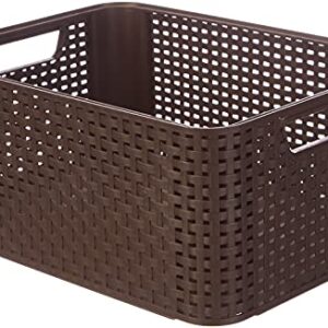 Curver Style M - Storage Boxes & Baskets (Storage Basket, Brown, Rattan, Monotone, Bathroom, Bedroom)