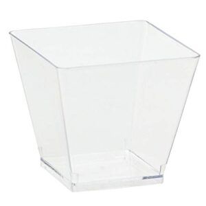 amscan tableware cube plastic container, 3", clear