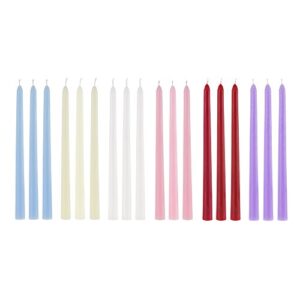 Mega Candles Unscented 10" Taper Candles - Assorted Pastel Spring Easter, Set of 18 Tapers