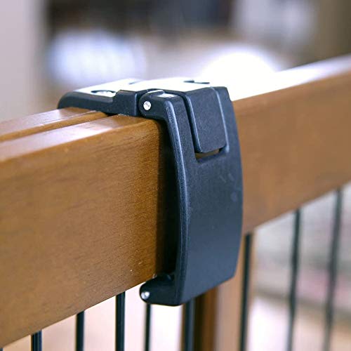 Carlson 70-Inch Wide Adjustable Freestanding Pet Gate, Premium Wood,Brown